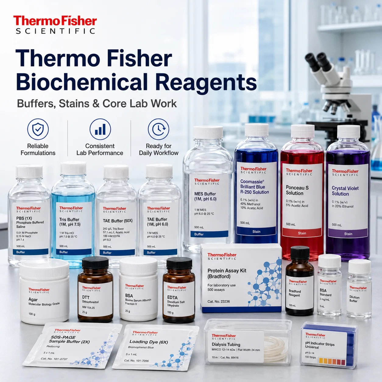 Thermo Fisher Biochemical Reagents for Buffers, Stains & Core Lab Work