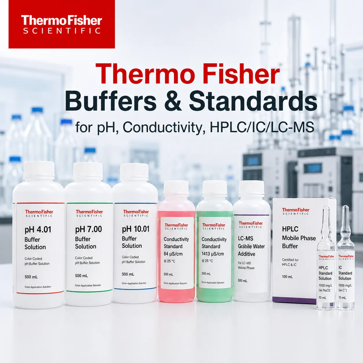 Thermo Fisher Buffers & Standards for pH, Conductivity, HPLC/IC/LC-MS
