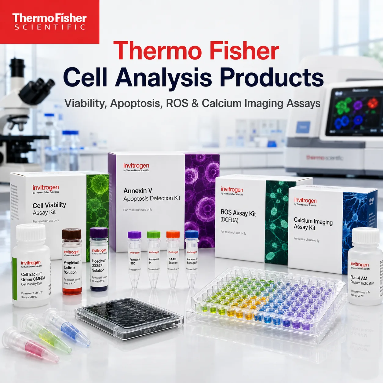 Thermo Fisher Cell Analysis Products: Viability, Apoptosis, ROS & Calcium Imaging Assays